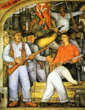 Diego Rivera Painting - In the Arsenal socialism Diego Rivera